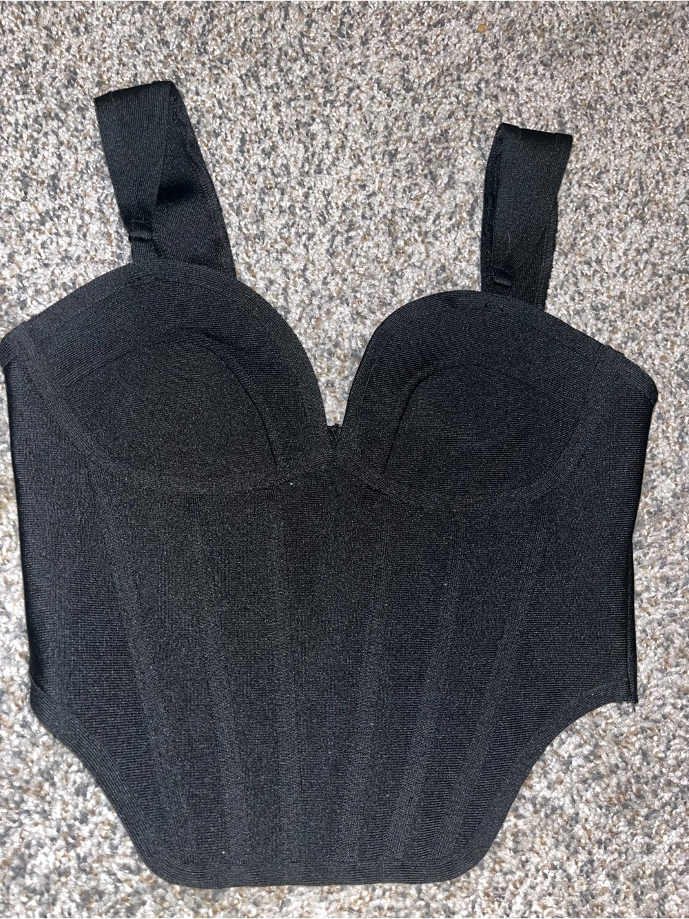 PrettyLittleThing Black Structured Bustier Corset Top